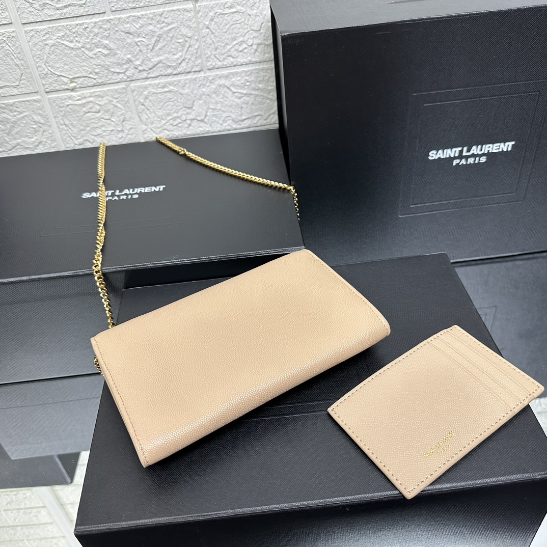 Lady Designer  Grain De Poudre Monogram Uptown Chain Wallet Dark Beige-Gold hardware - Bag - Gorchic - $112.99