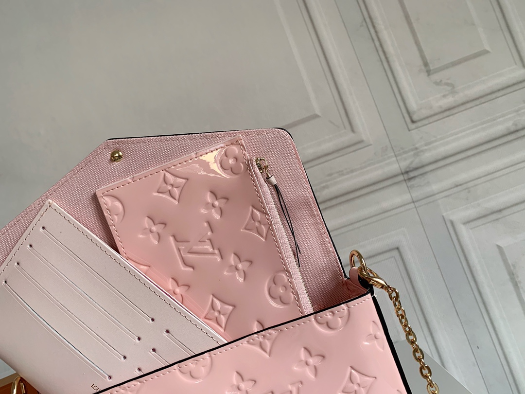 Designer Monogram  Felicie Pochette Monogram Vernis Bag - Gorchic - $82.99