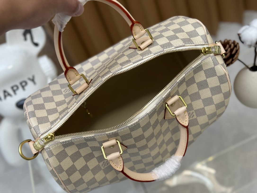 Designer Monogram Speedy Bandoulière 30 Damier Azur Canvas Women Handbag - Bag - Gorchic - $124.99