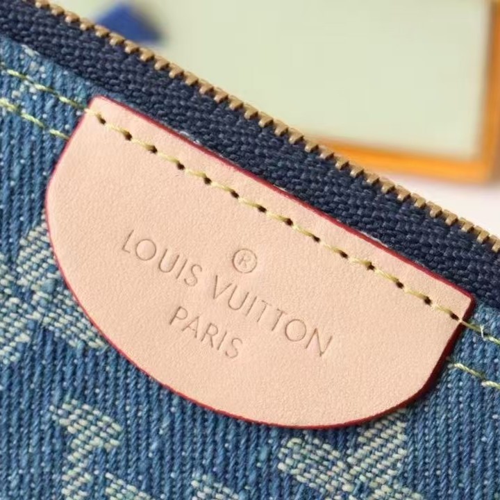 Designer Monogram  Denim Key Pouch - Gorchic - $78.99