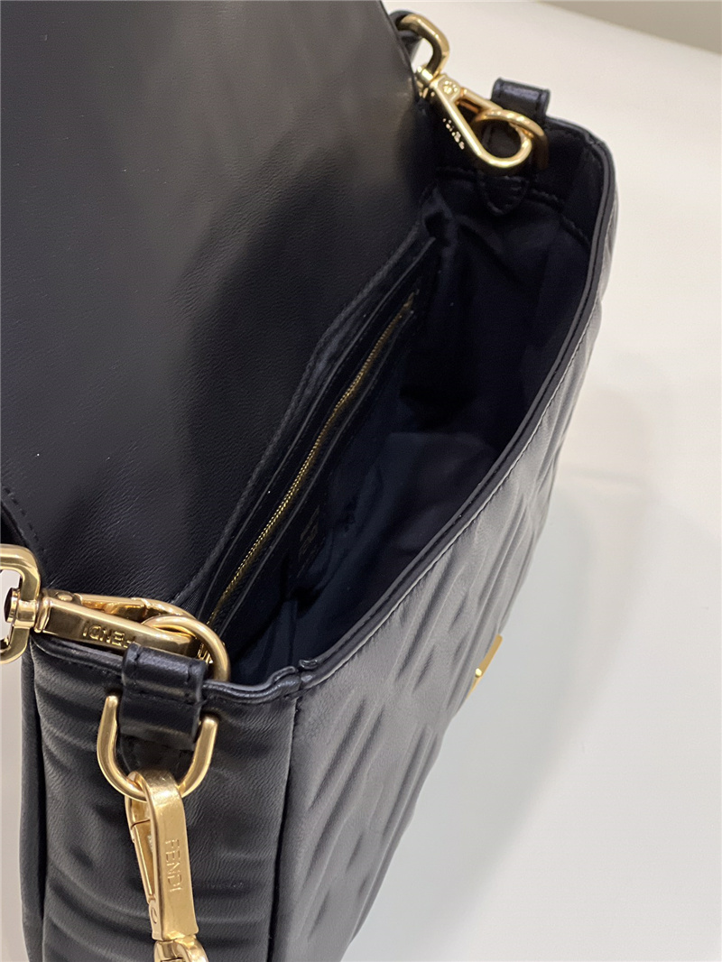 FD Embossed Baguette Bag - Gorchic - $138.99