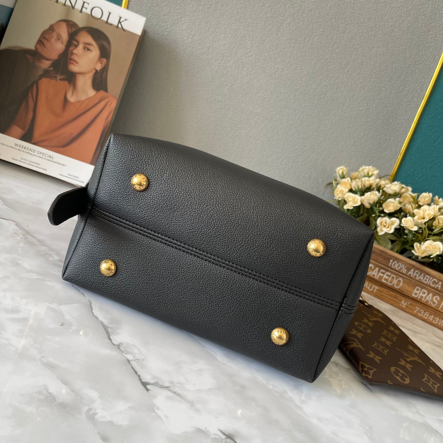 Designer Monogram  Low Key Hobo PM Bag in Black - Bag - Gorchic - $139.99