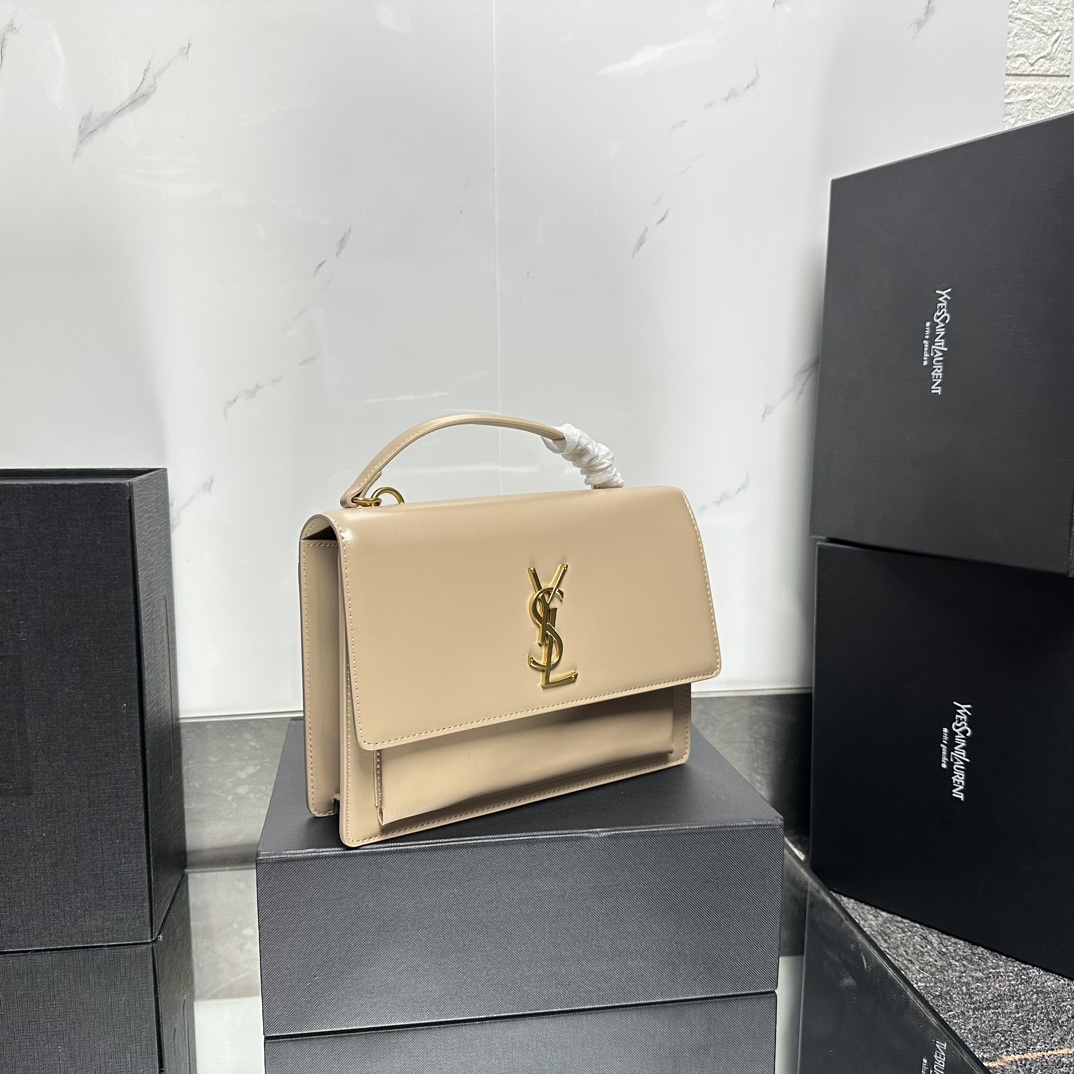 Lady Designer  Fashion Sunset medium leather cross-body bag Dark Beige - Bag - Gorchic - $135.99