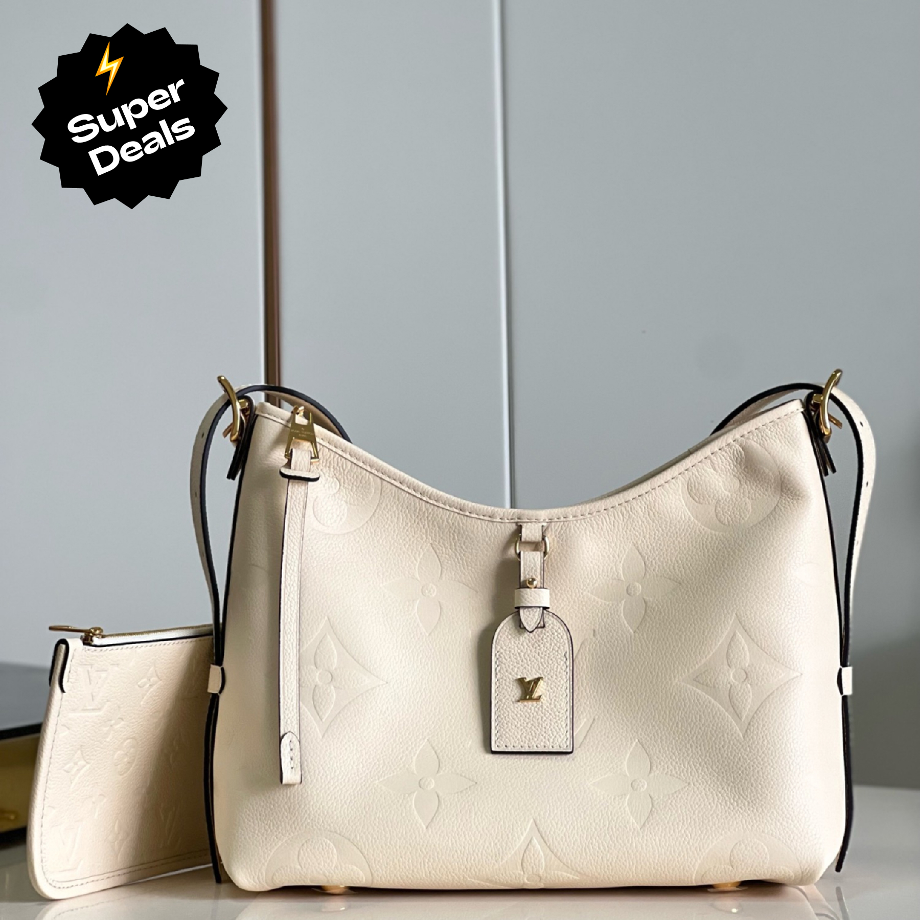 Designer Monogram  CarryAll PM - White Bag - Gorchic - $114.99