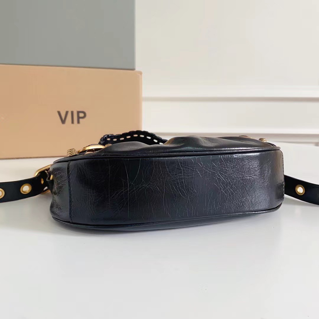 Hourglass iconic Le Cagole XS studded croc-effect leather shoulder bag-black - Bag - Gorchic - $157.99