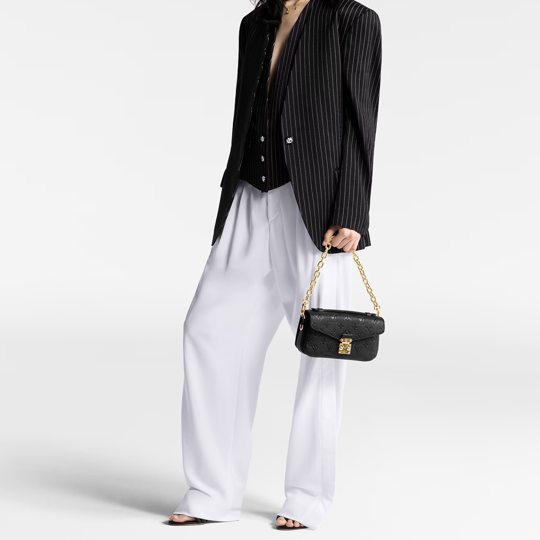 Designer Monogram Empreinte Monogram Leather Black Pochette Métis East West - Bag - Gorchic - $124.99