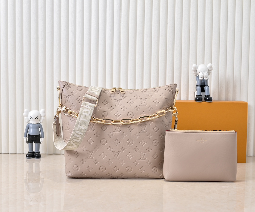 Designer Monogram Coussin Hobo MM Galet Bag - Gorchic - $122.99