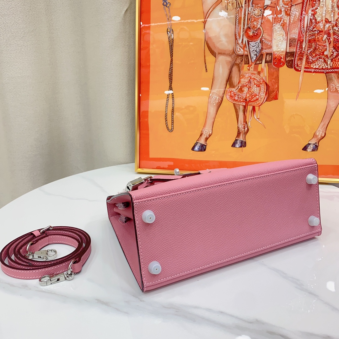 H-Inspired Kelly Haze Light Pink Silver Hardware - Bag - Gorchic - $156.99