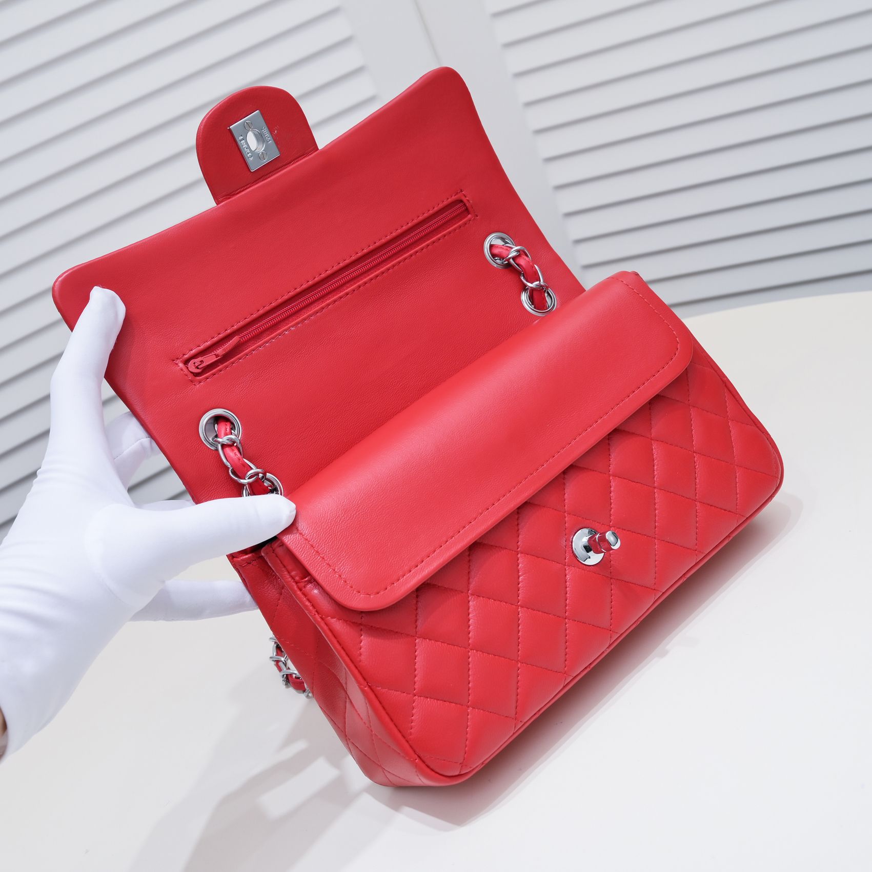 CC Inspired Classic Double Flap Bag Red Sier Hardware - Bag - Gorchic - $122.99