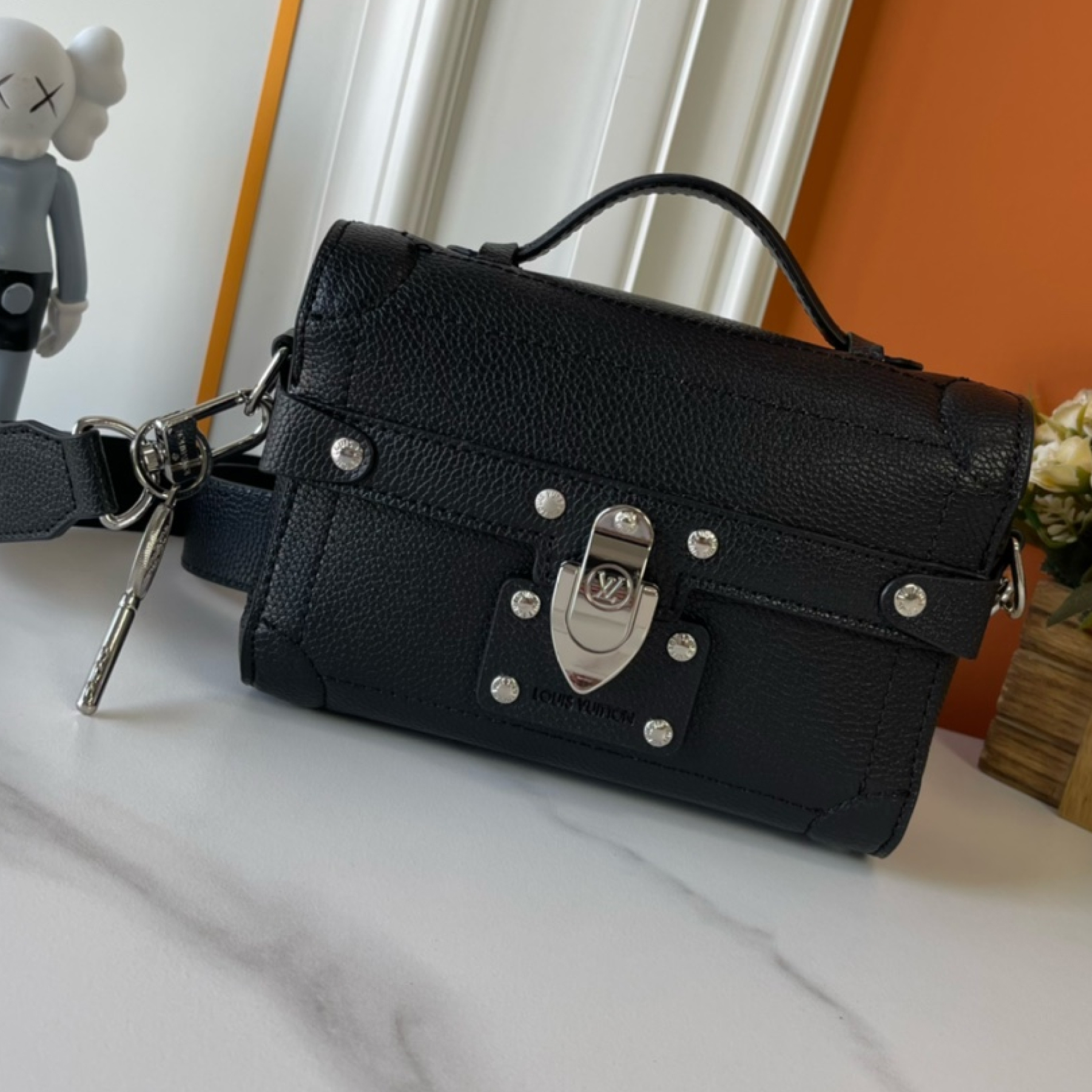 Designer Monogram Soul Trunk Black Leather Handbag - Gorchic - $164.99