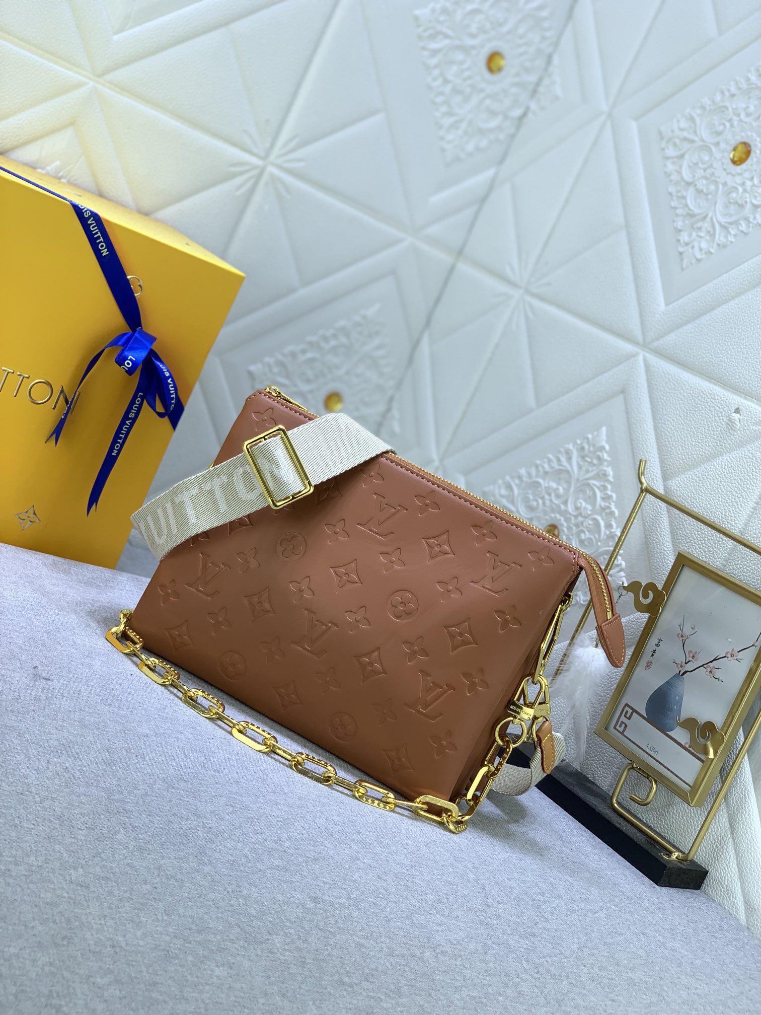 Designer Monogram Coussin PM Dark Brown Small Handbag - Gorchic - $128.99