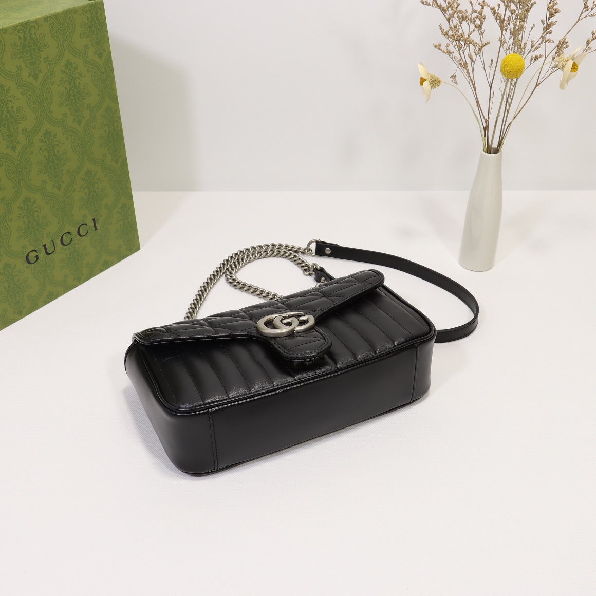 Double-G GG Marmont Small Shoulder Bag Black - Bag - Gorchic - $101.99