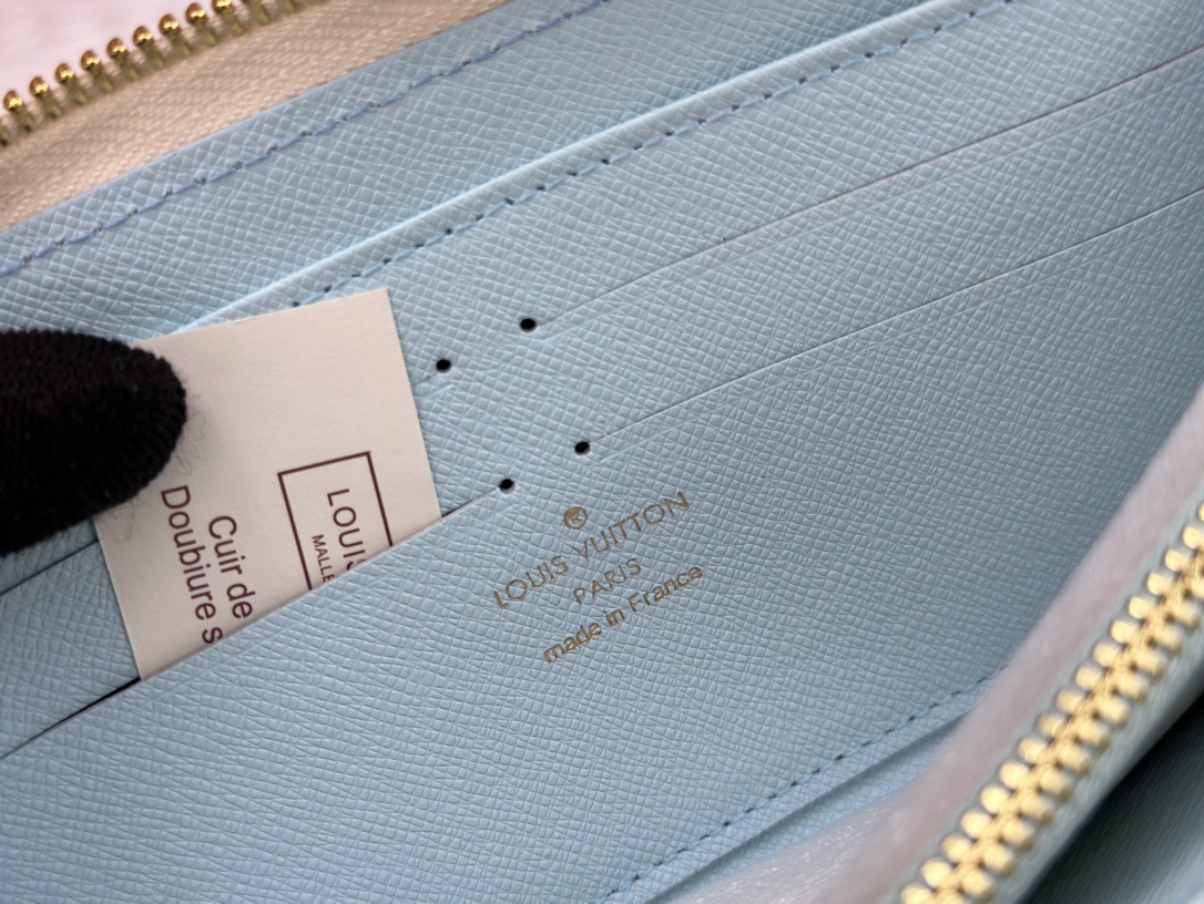 Designer Monogram  Damiericious Zippie Wallet Damier Canvas Wallet-Blue Plaid Wallet - Gorchic - $55.99