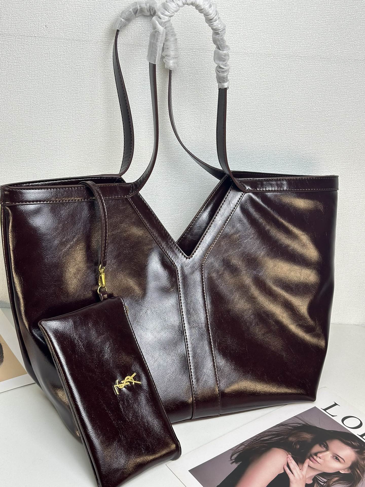 Lady Designer Oversized Tote Bag - Burgundy Bag - Gorchic - $153.99