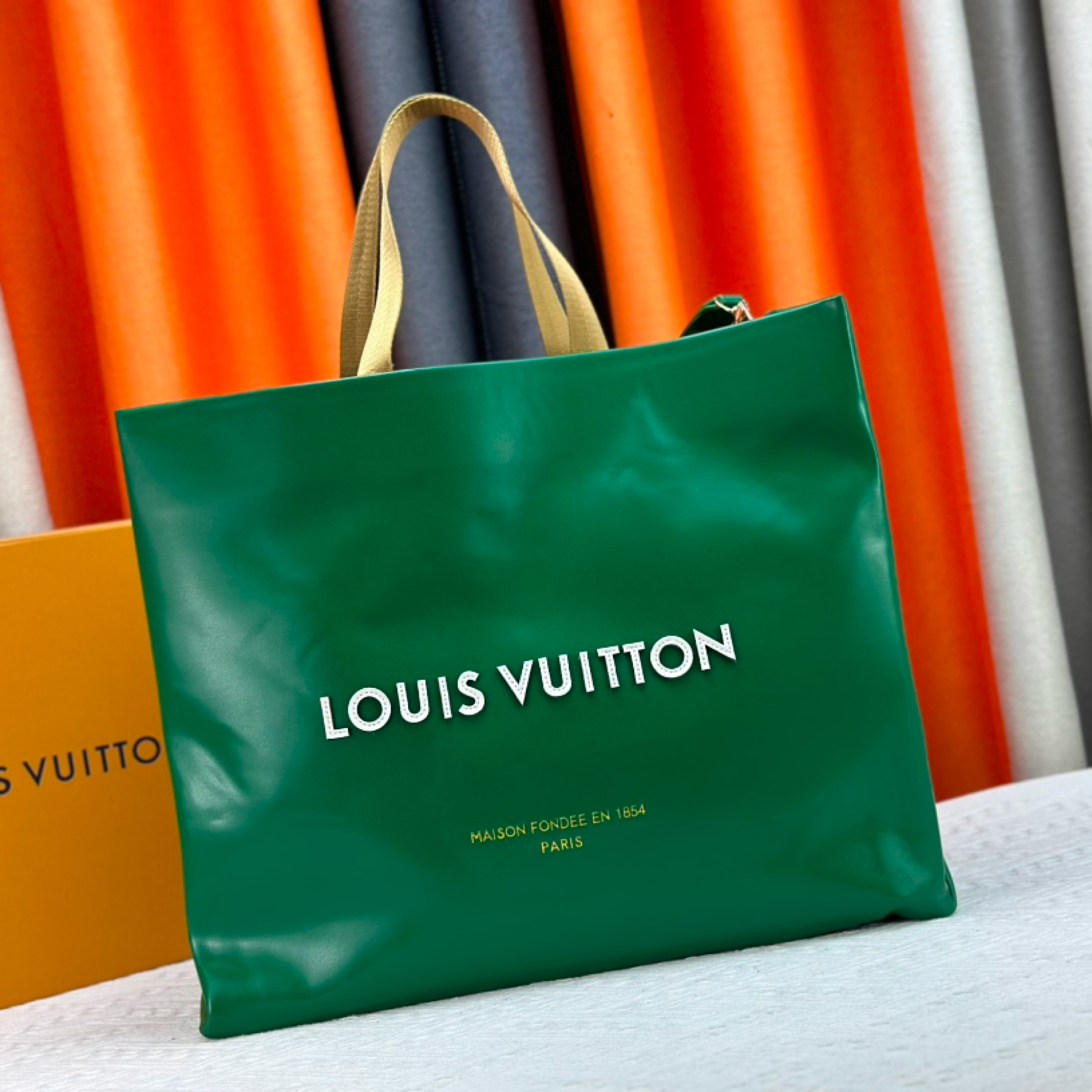 Designer Monogram Bag Shopper Tote MM in Green - Bag - Gorchic - $132.99