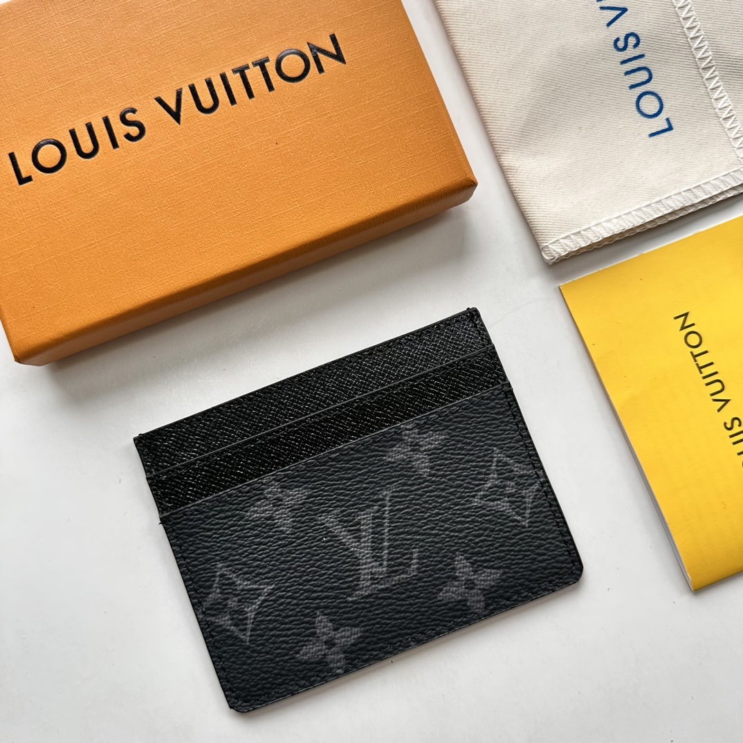 Designer Monogram Double Card Holder Black Monogram Wallet ﻿ - Gorchic - $35.99