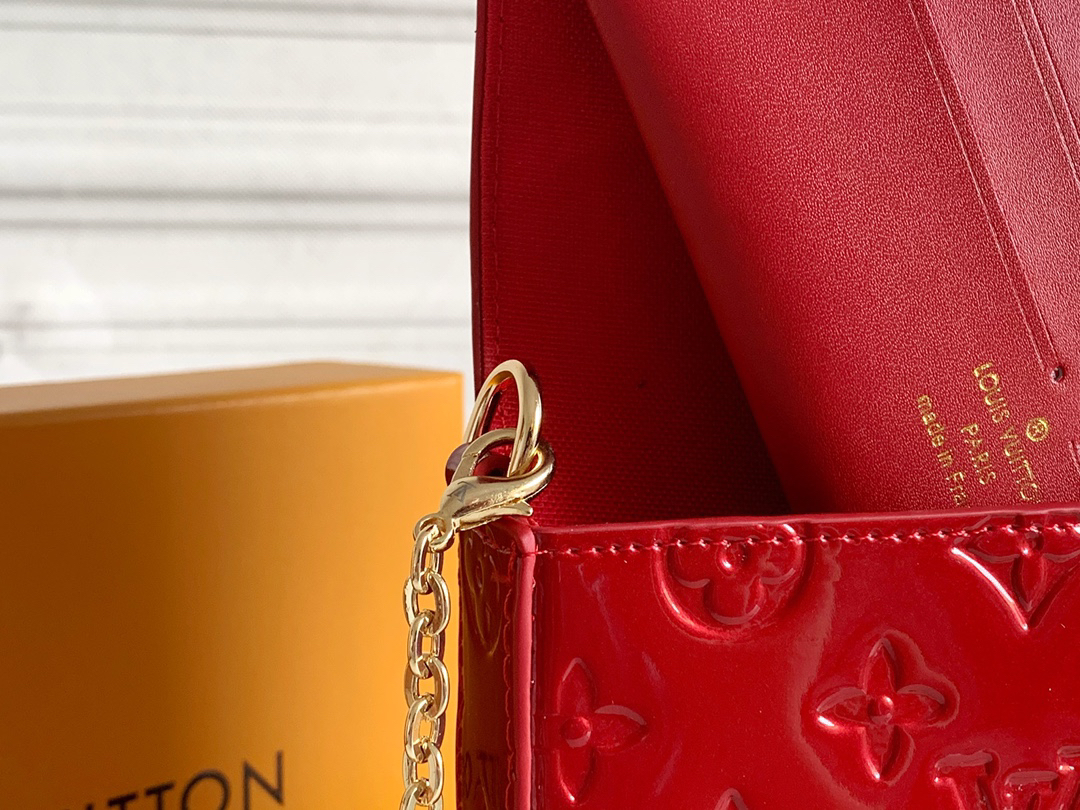 Designer Monogram  Felicie Pochette Monogram Vernis- Bag - Gorchic - $82.99