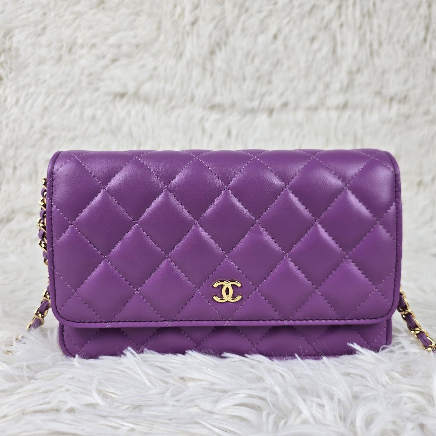 CC Inspired Shoulder Crossbody Gold Buckle Lattice Cowhide Bag - Gorchic - $123.99