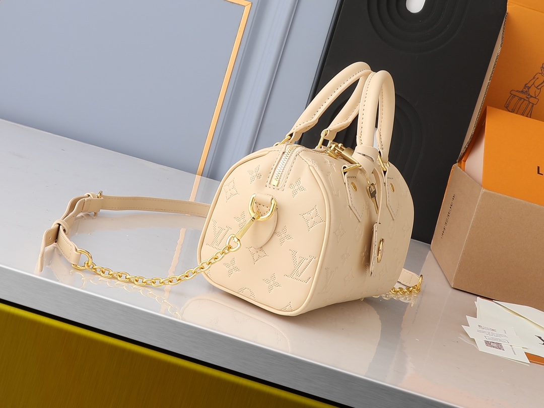 Nano Speedy Monogram Empreinte Leather-Beige - Bag - Gorchic - $123.99