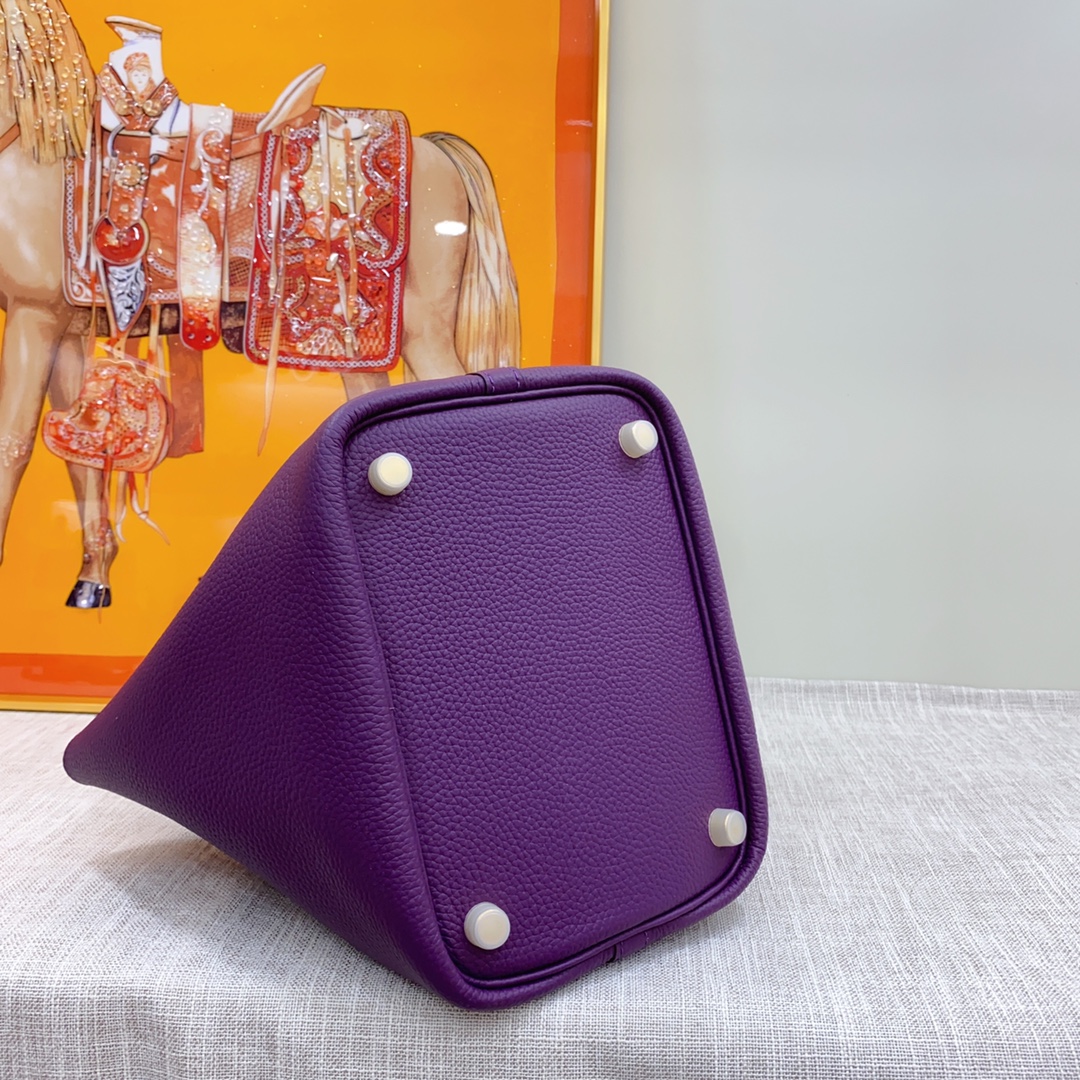 H-Inspired Clemence Picotin Lock Bag Golden Hardware-Purple Bag - Gorchic - $151.99