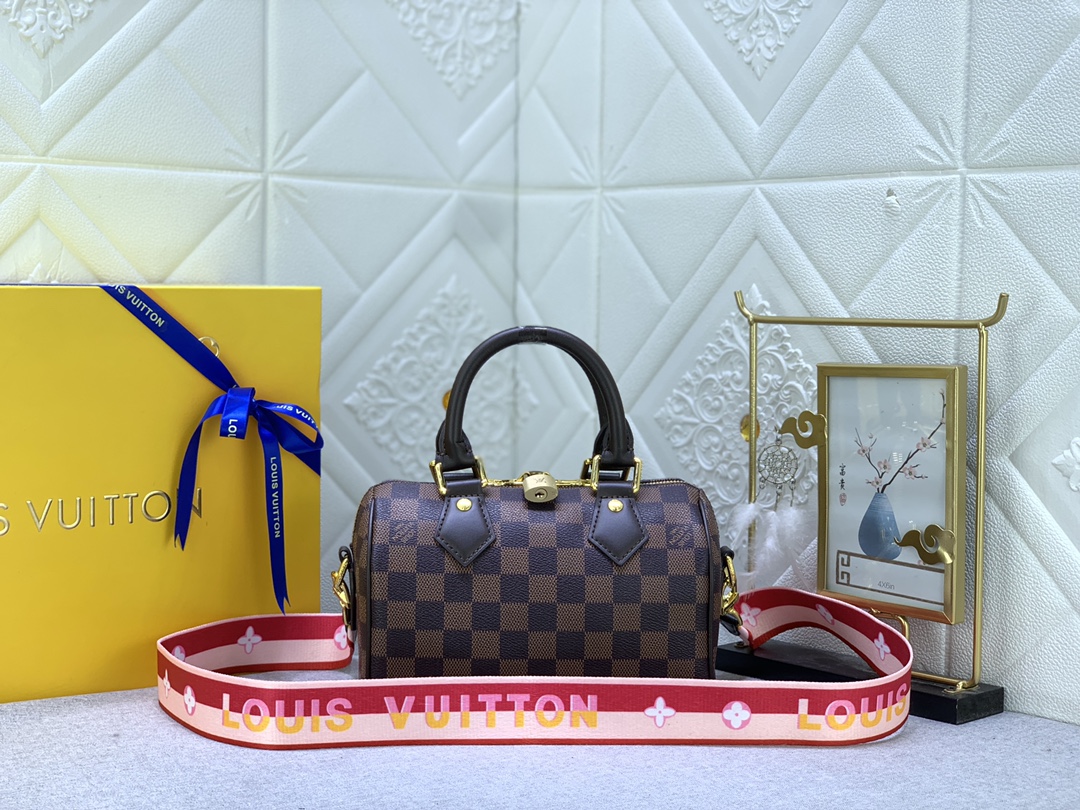 Designer Monogram Speedy Bandoulière 20 Damier Ebene Women Handbag - Bag - Gorchic - $117.99