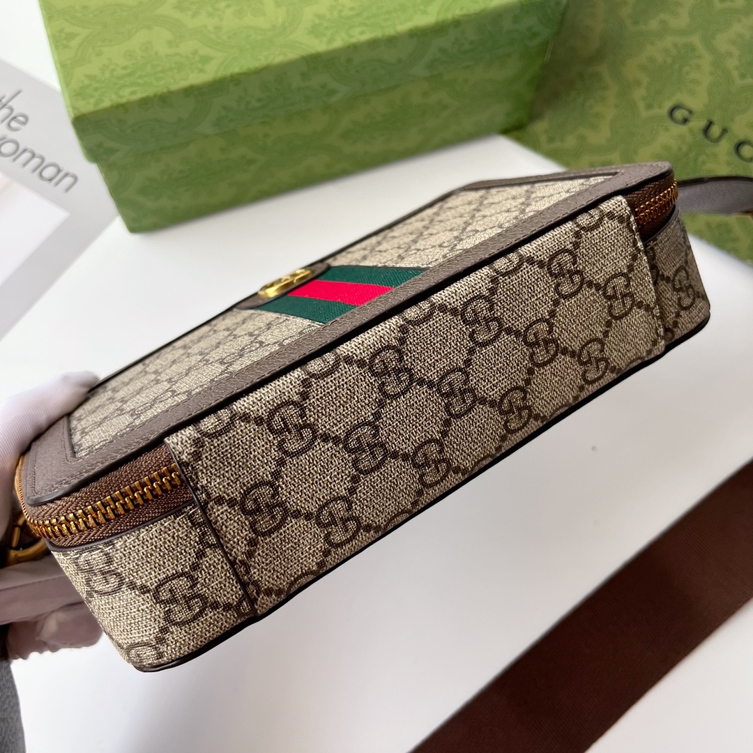 Double-G Ophidia Crossbody Brown leathe Bag - Gorchic - $142.99