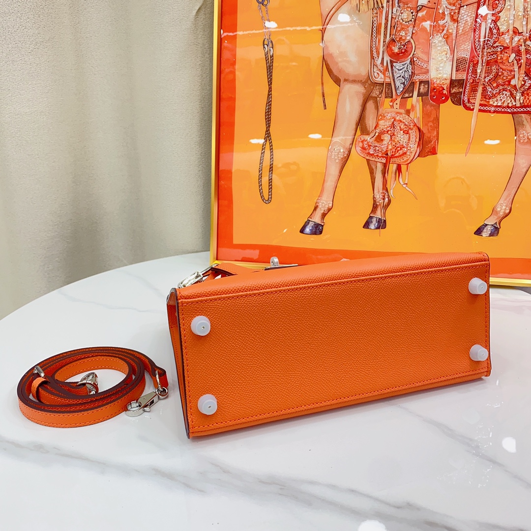 H-Inspired Kelly Haze Orange Silver Hardware - Bag - Gorchic - $156.99