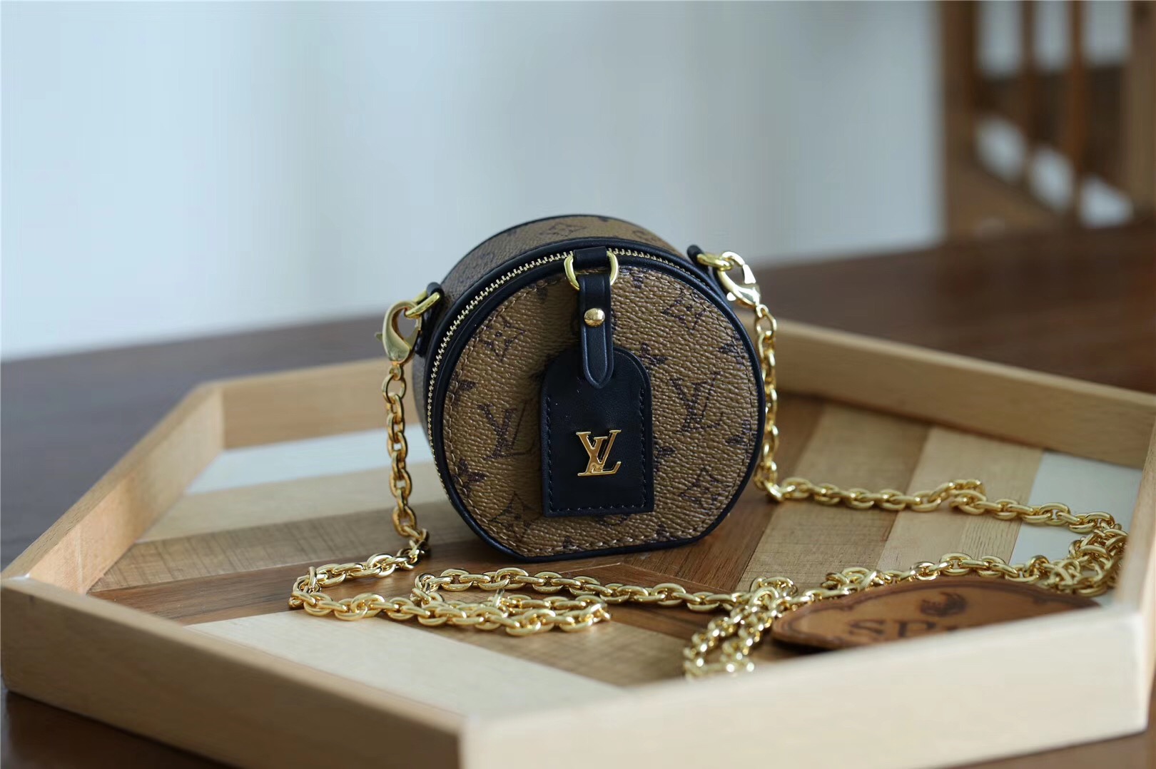 Designer Monogram Canvas Boite Chapeau Necklace Bag - Gorchic - $146.99