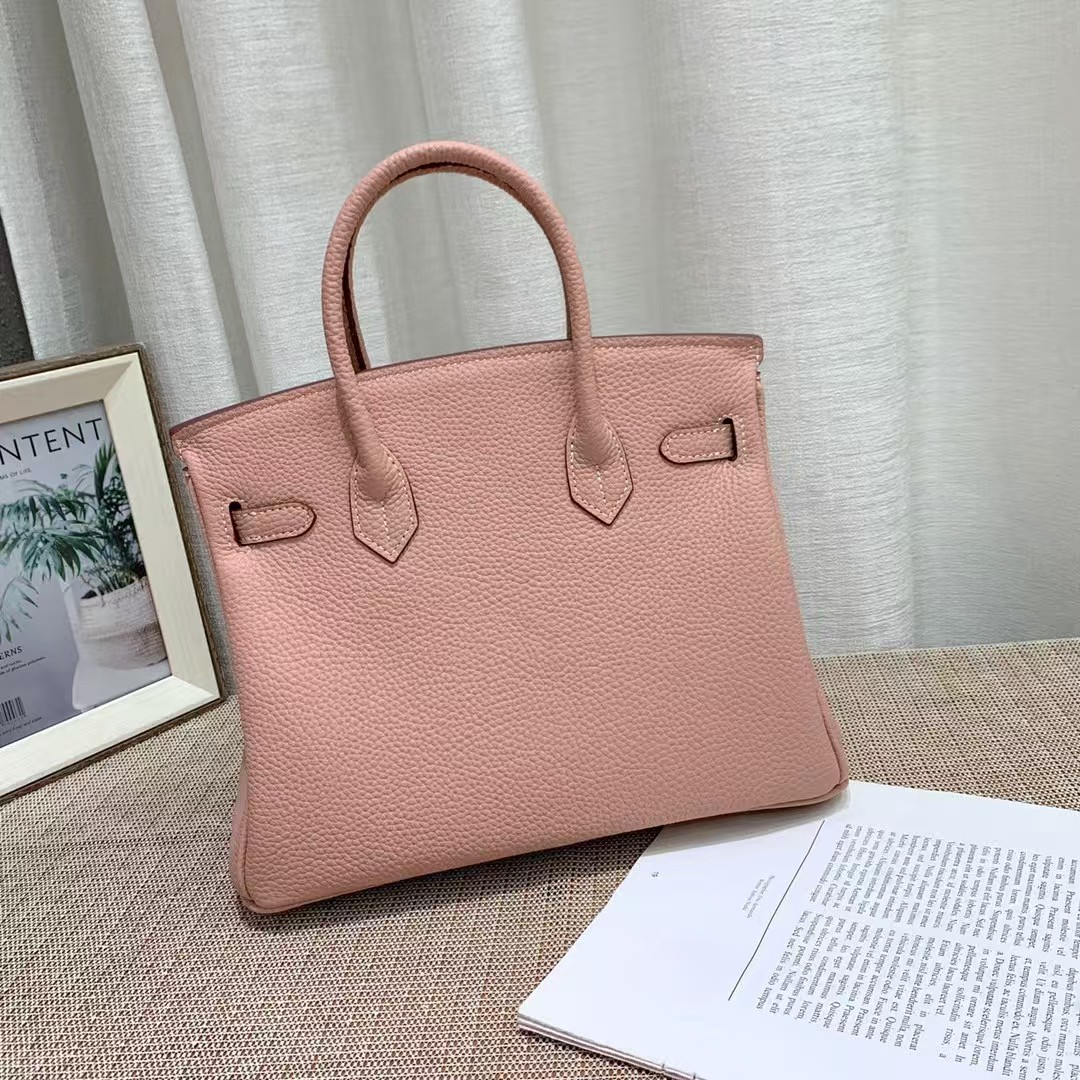 H-Inspired Birkin handbag in Rose Sakura Swift leather with Gold hardware - Gorchic - $166.99