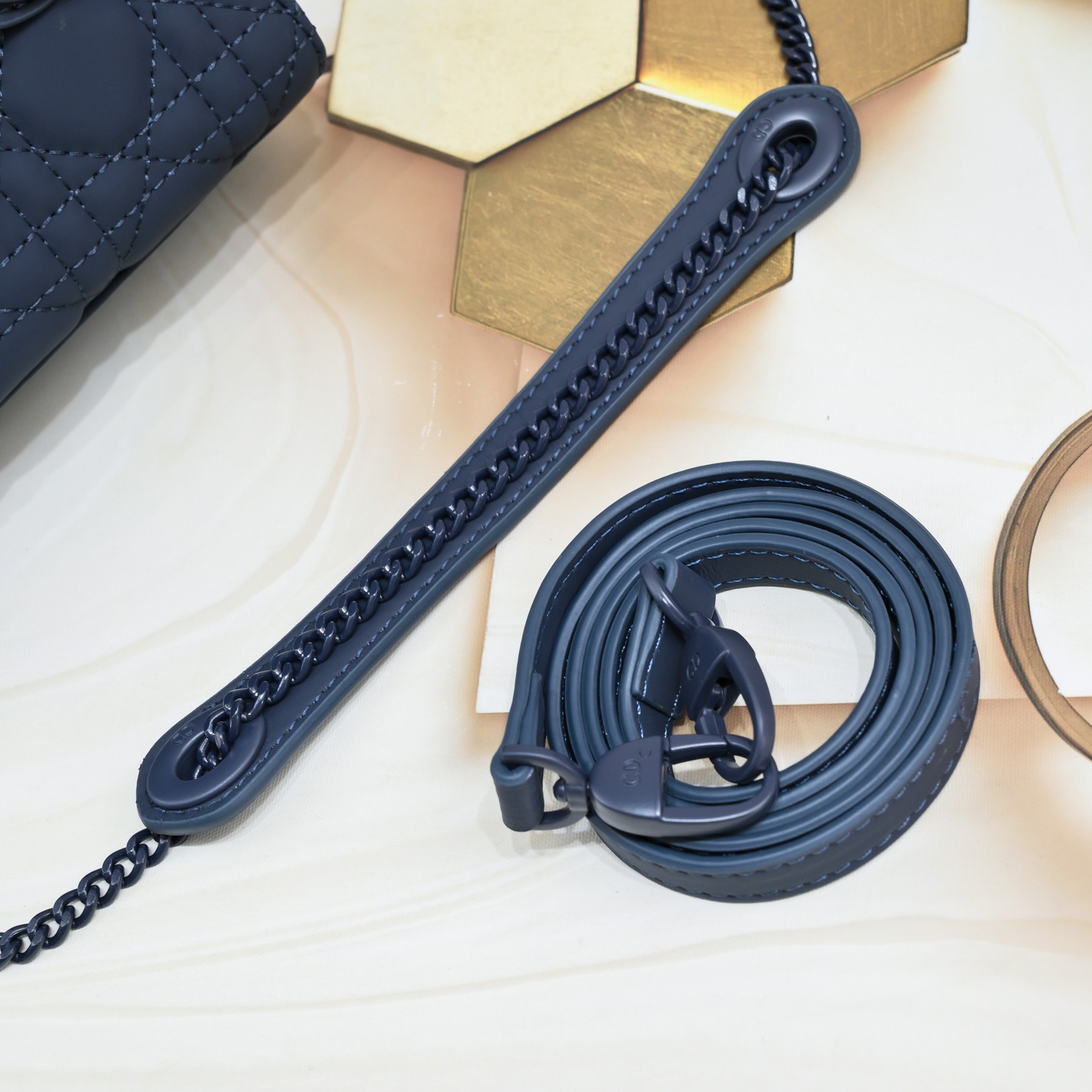 D Inspired Mini Lady D Inspired Bag Blue Ultramatte Calfskin - Bag - Gorchic - $138.99