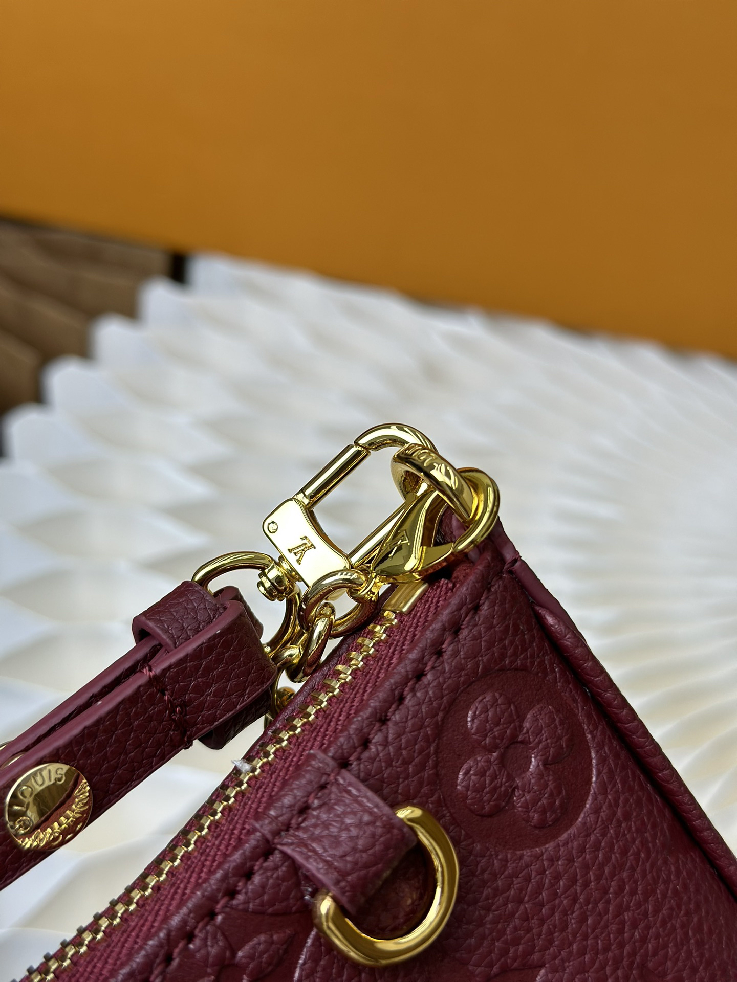 Designer Monogram Easy Pouch On Strap Handbag - Red - Gorchic - $107.99