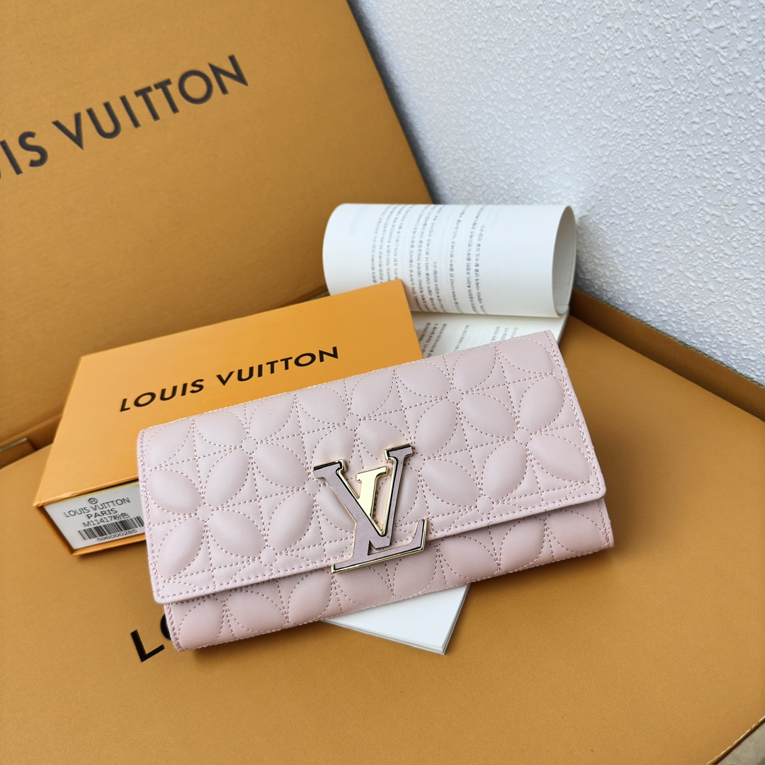 Designer Monogram Capucines Compact Maxi Pink Wallet ﻿ - Gorchic - $59.99