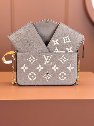Designer Monogram POCHETTE FÉLICIE Chain Bag - Grey Bag - Gorchic - $82.99