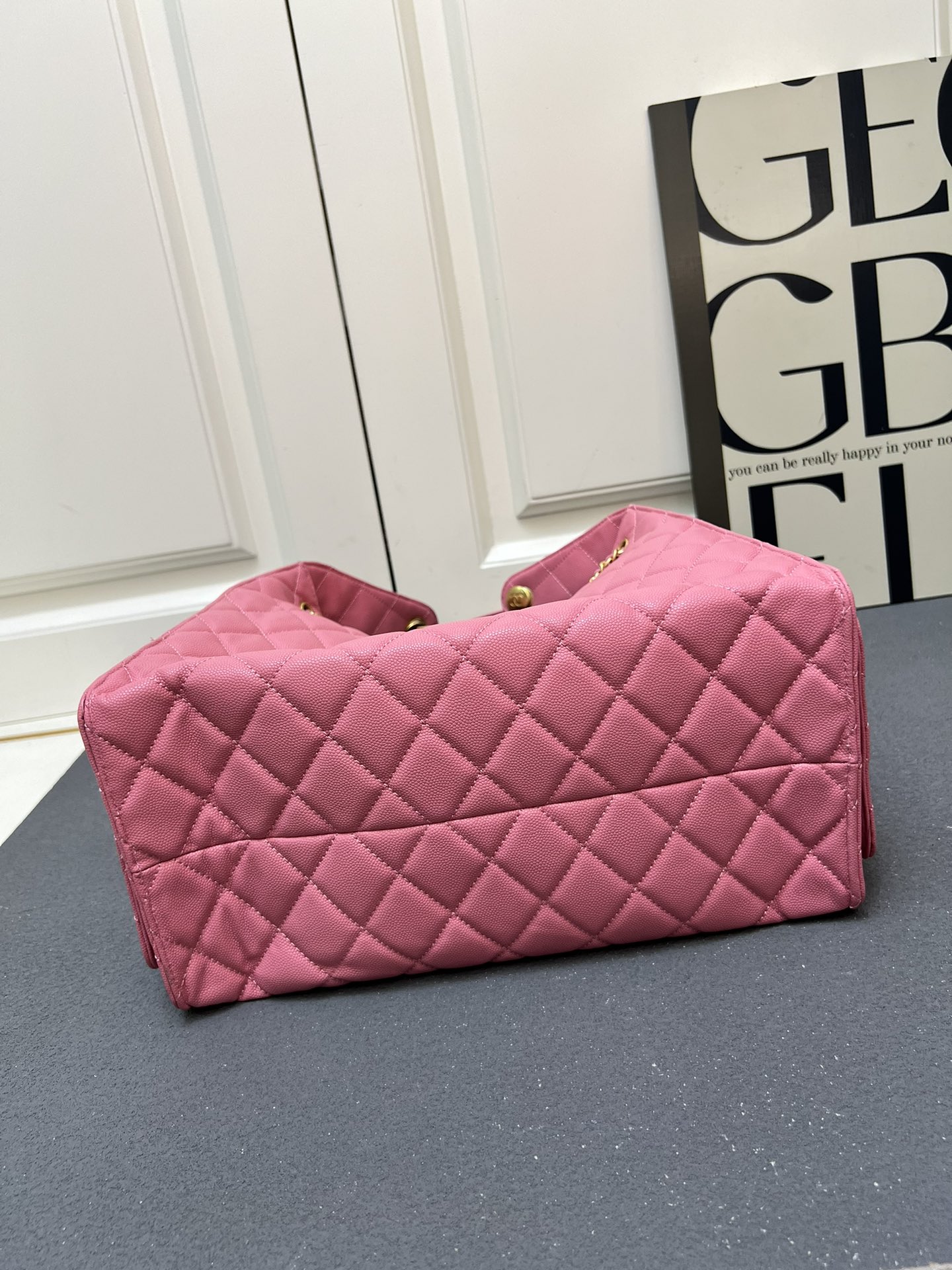 CC Inspired 25 Small Handbag Grained Calfskin & Gold-Tone Metal Light Pink - Bag - Gorchic - $152.99