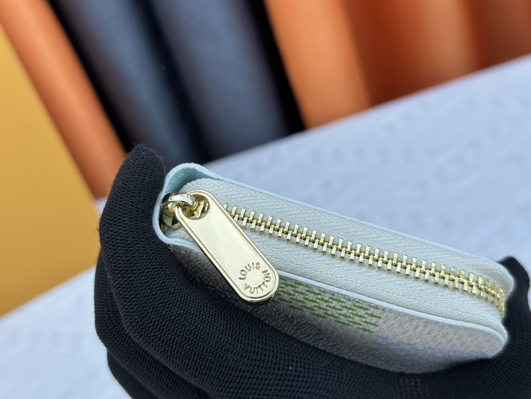 Designer Monogram  Damiericious Zippie Wallet Damier Canvas Wallet-Blue Plaid Wallet - Gorchic - $55.99