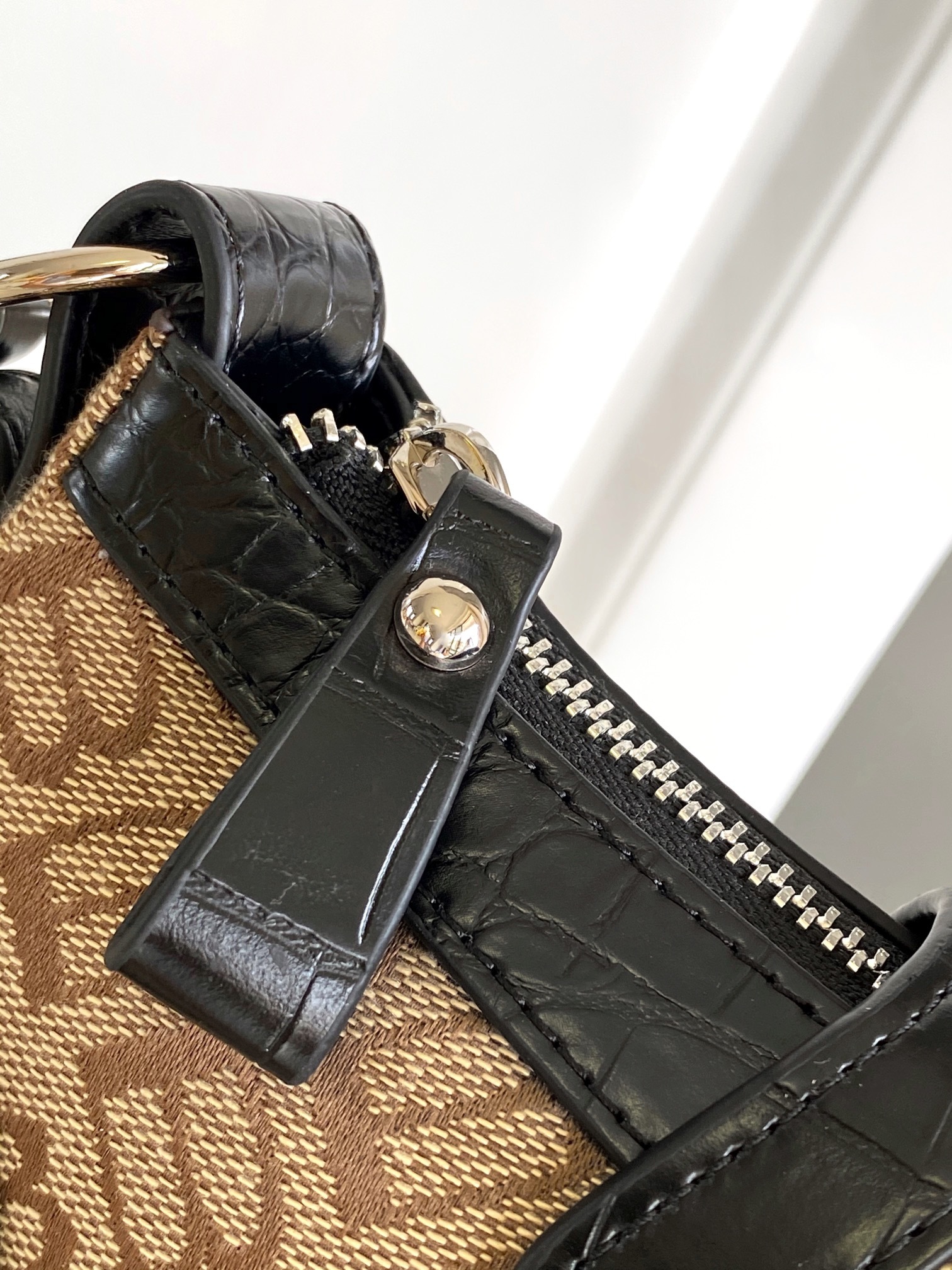 Hourglass iconic Essex small shoulder bag Brown Jacquard - Bag - Gorchic - $149.99