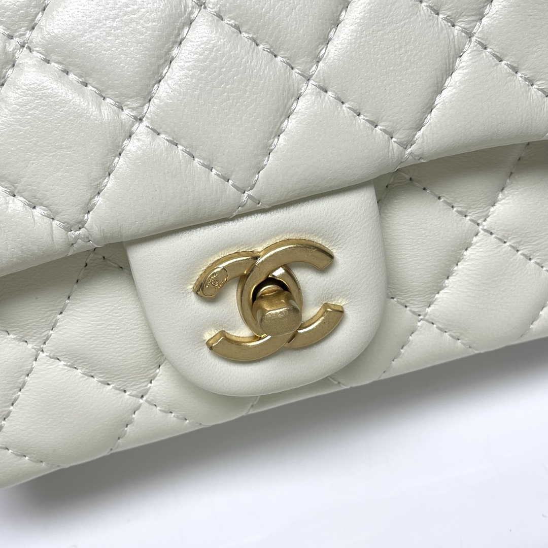 CC Inspired 17c Ivory Caviar Rectangle Mini Gold Hardware - Bag - Gorchic - $128.99