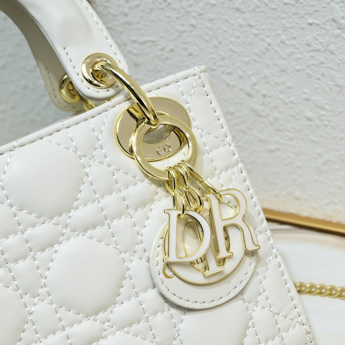 D Inspired Mini Lady D Inspired Bag White Cannage Calfskin - Bag - Gorchic - $138.99