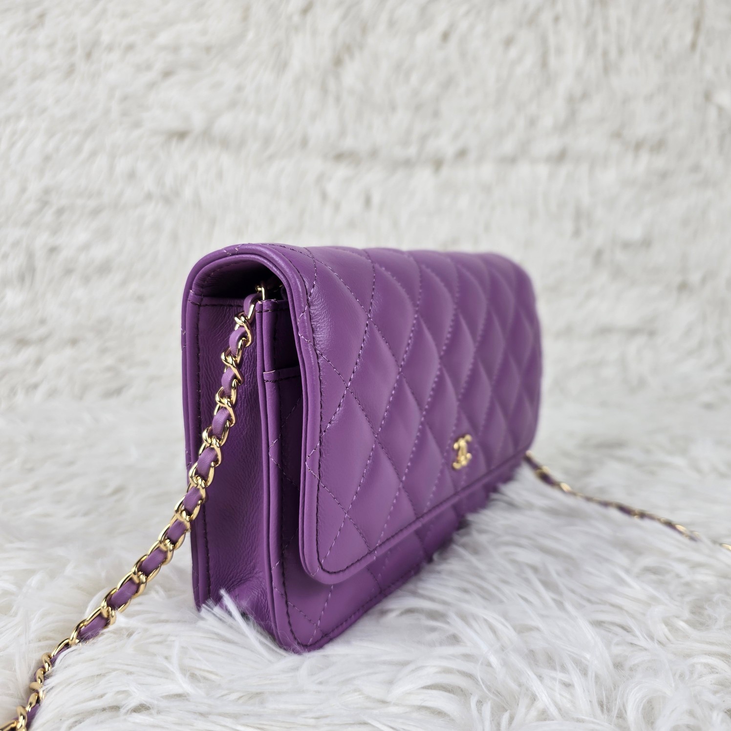 CC Inspired Shoulder Crossbody Gold Buckle Lattice Cowhide Bag - Gorchic - $123.99