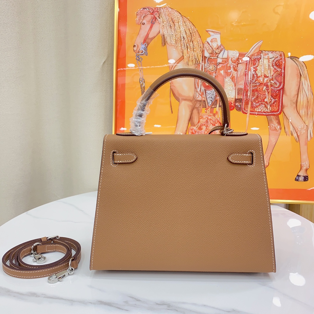 H-Inspired Kelly Haze Brown Silver Hardware - Bag - Gorchic - $156.99