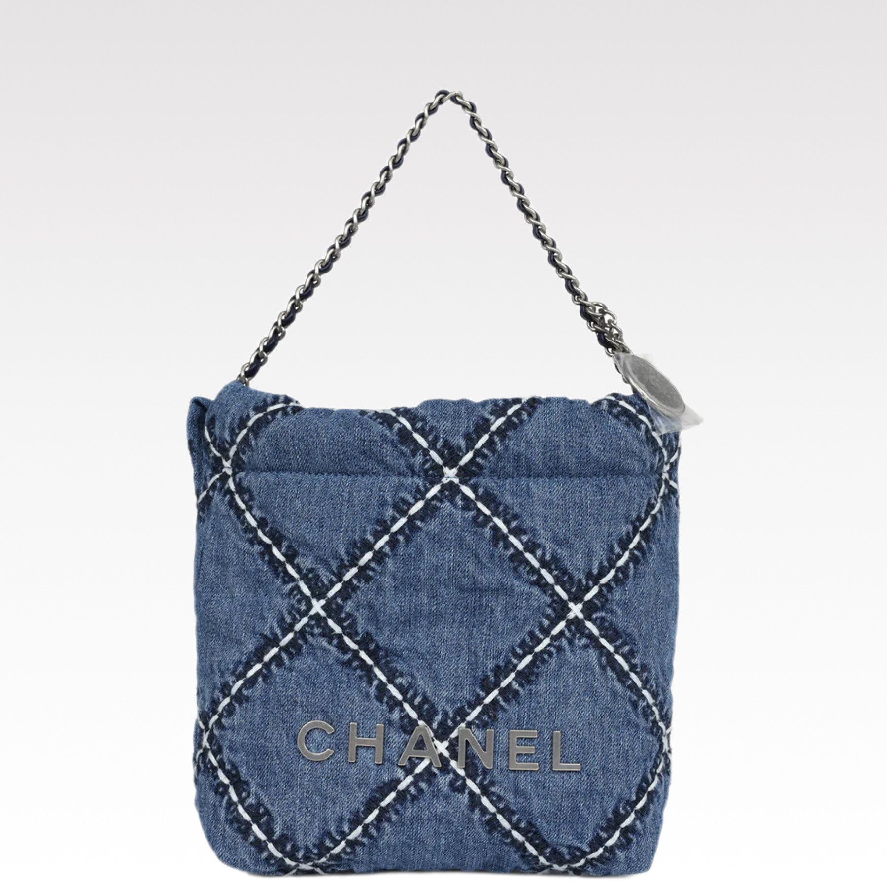CC Inspired Stitched Denim Quilted CC Inspired 22 Blue - Bag - Gorchic - $129.99