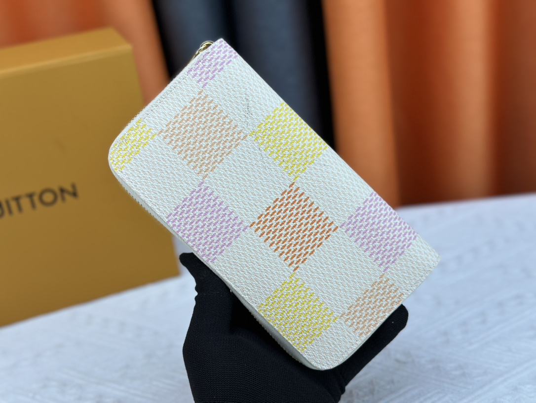 Designer Monogram  Damiericious Zippie Wallet Damier Canvas Wallet-Pink Plaid Wallet - Gorchic - $55.99