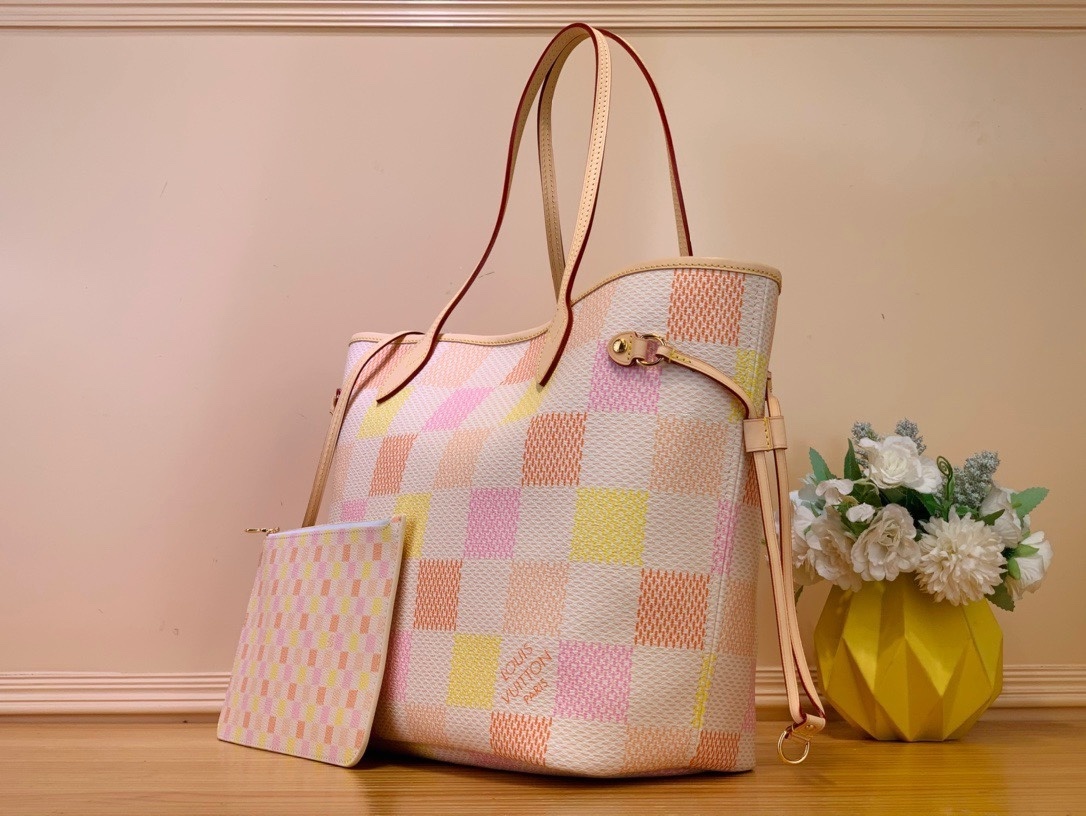 Designer Monogram Neverfull MM Pastel Medium Shopping Bag - Gorchic - $124.99