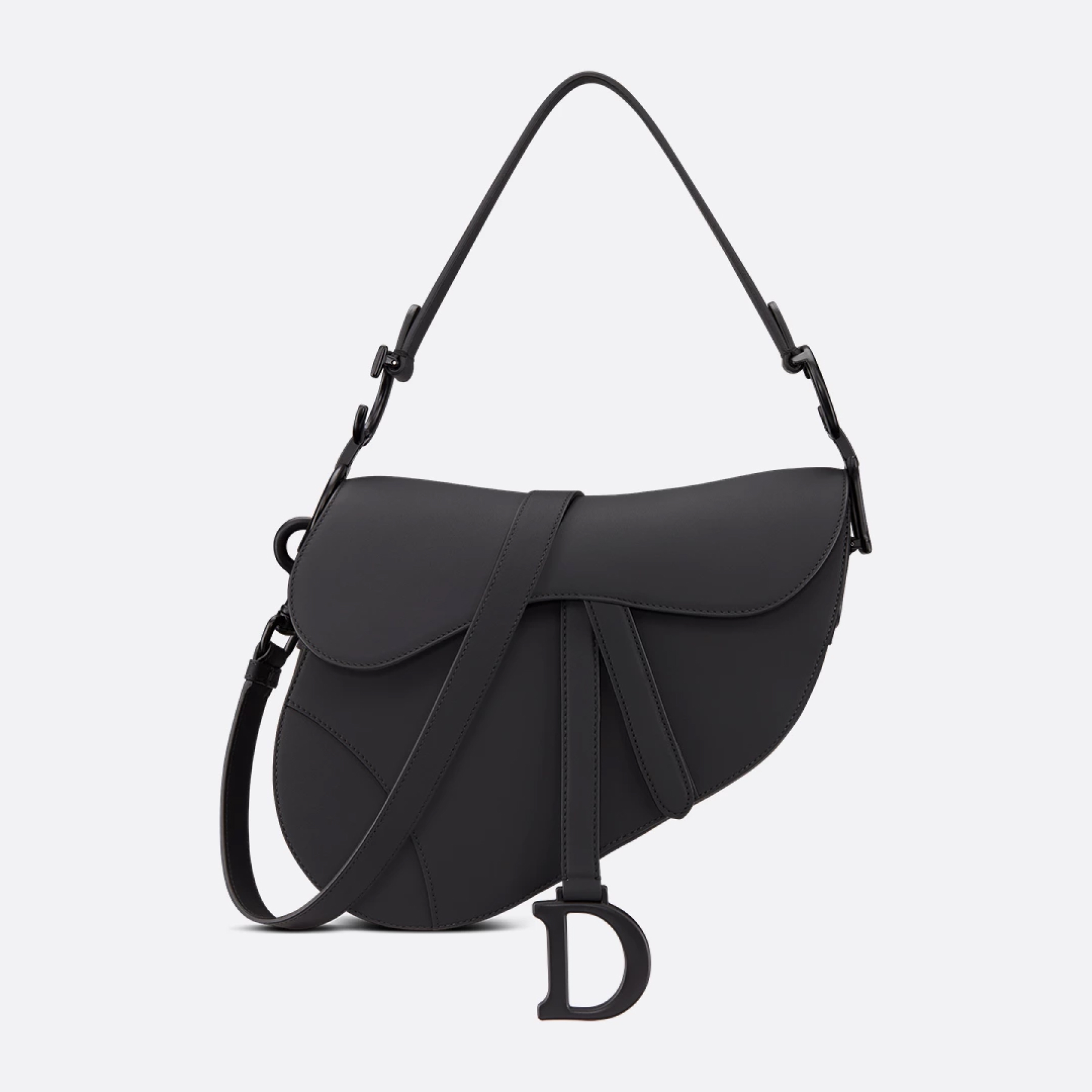 D Inspired Saddle Black Ultramatte Calfskin Bag - Gorchic - $138.99