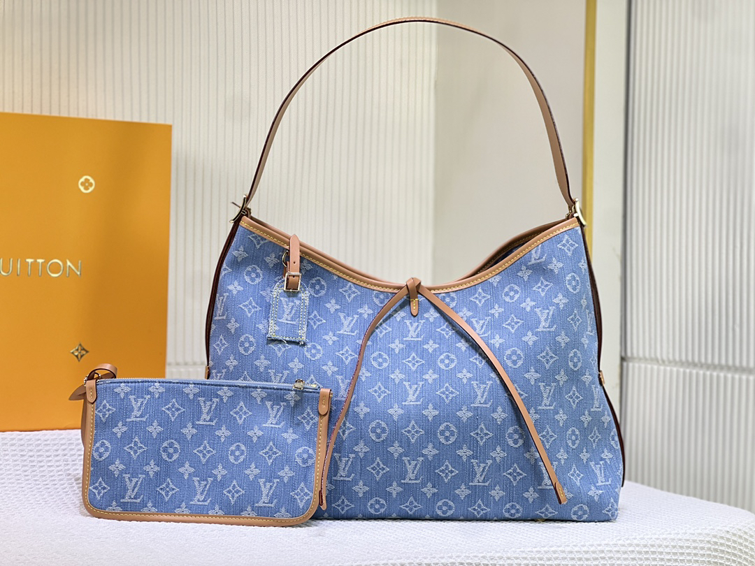 Designer Monogram CarryAll MM M11462 Blue - Bag - Gorchic - $132.99