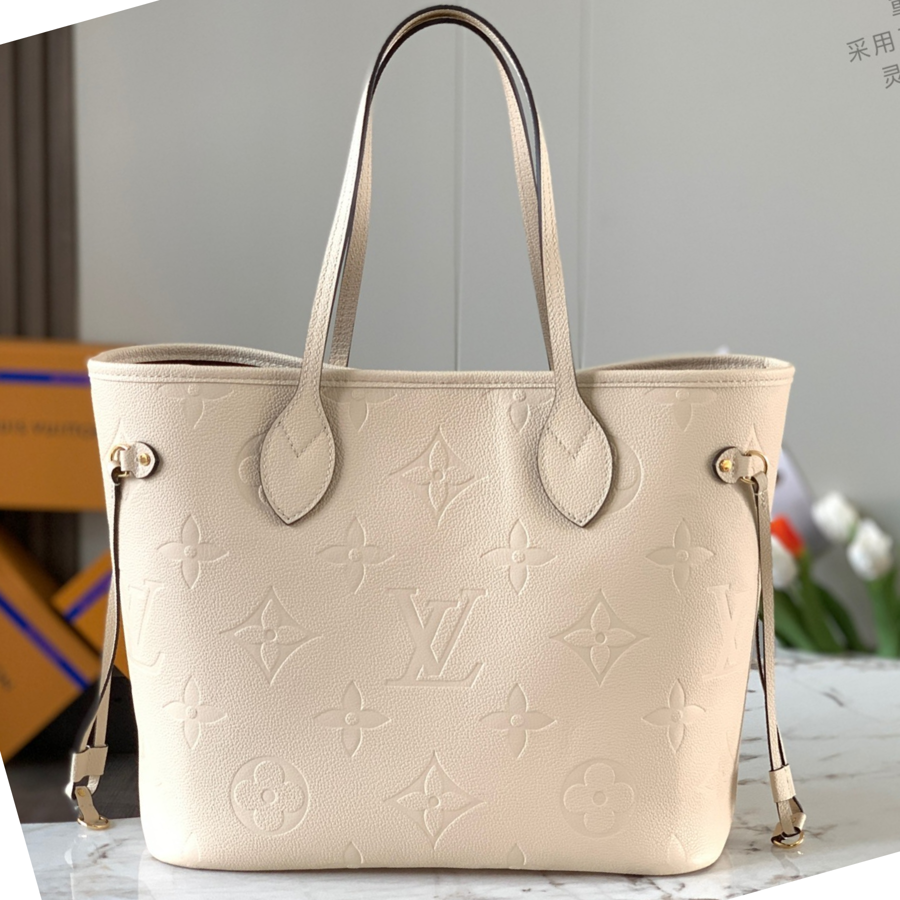 Designer Monogram Neverfull Full Leather Embossed Medium Handbag - Gorchic - $118.99