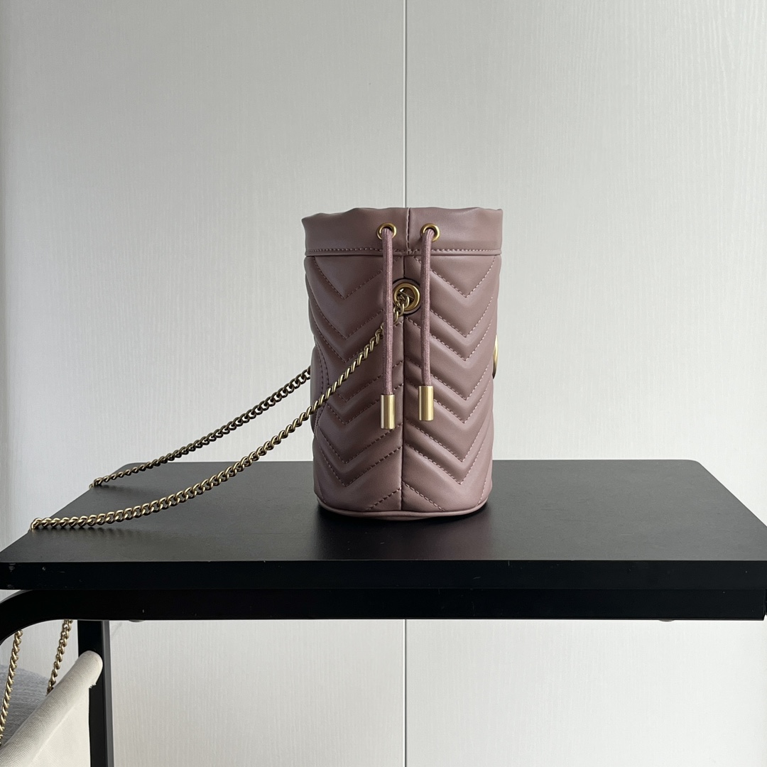 Double-G GG marmont mini bucket bag Beige - Bag - Gorchic - $121.99