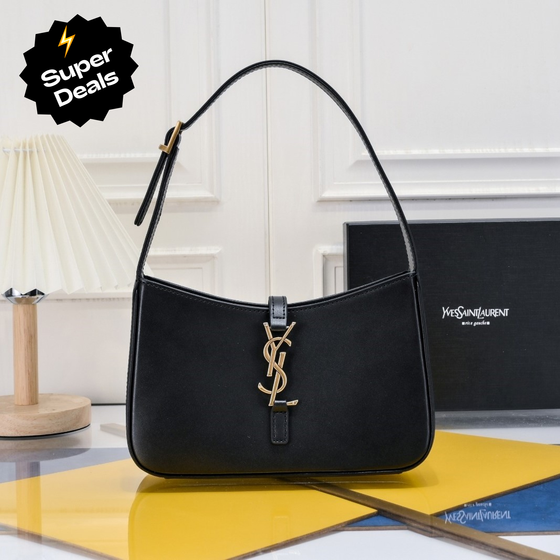 Lady Designer Fashion Le 5 à 7 Hobo Bag Leather-Black - Bag - Gorchic - $121.99