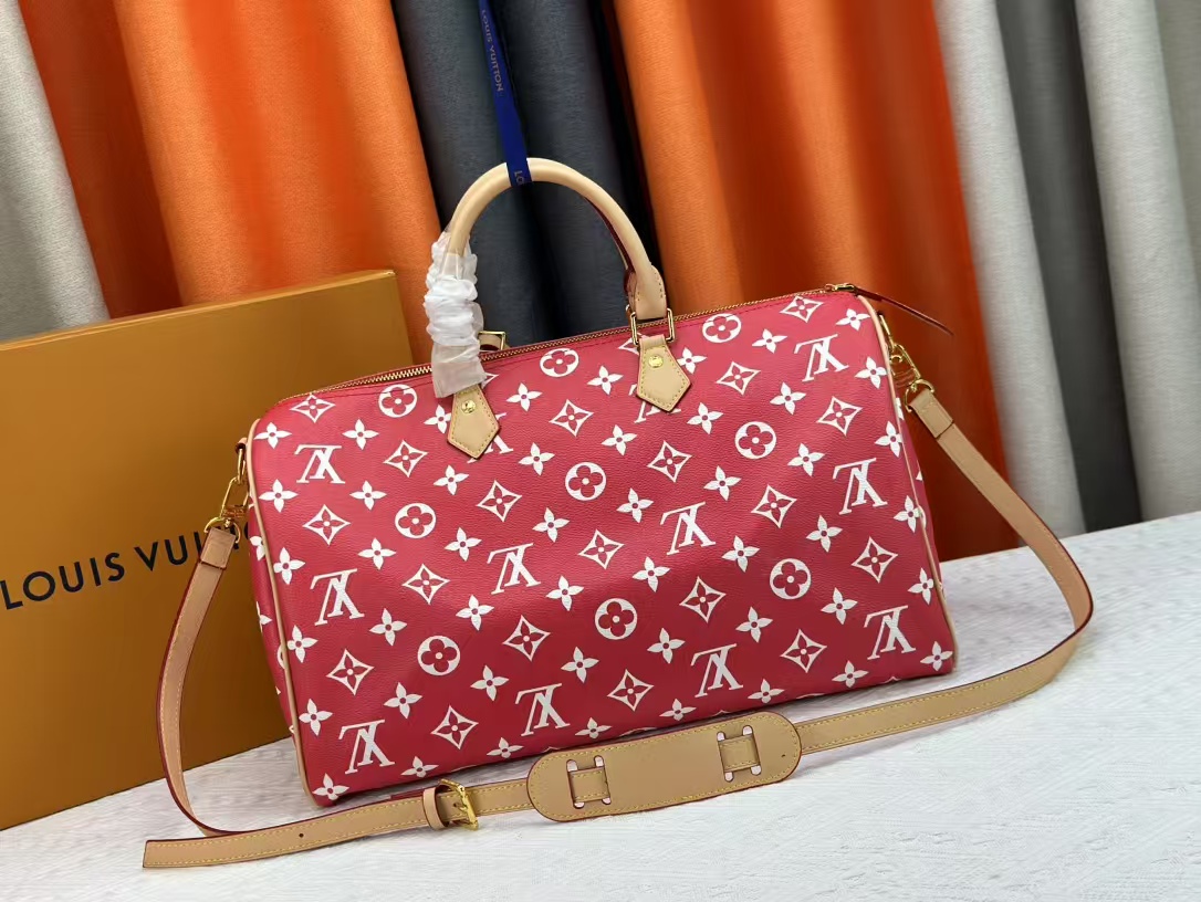 Designer Monogram Speedy P9 Bandoulière 40 - Red- Bag - Gorchic - $150.99