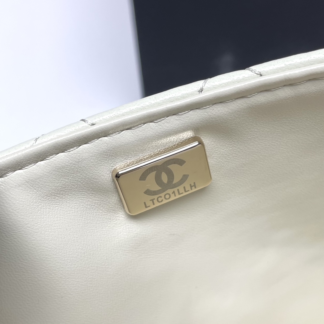 CC Inspired 17c Ivory Caviar Rectangle Mini Gold Hardware - Bag - Gorchic - $128.99